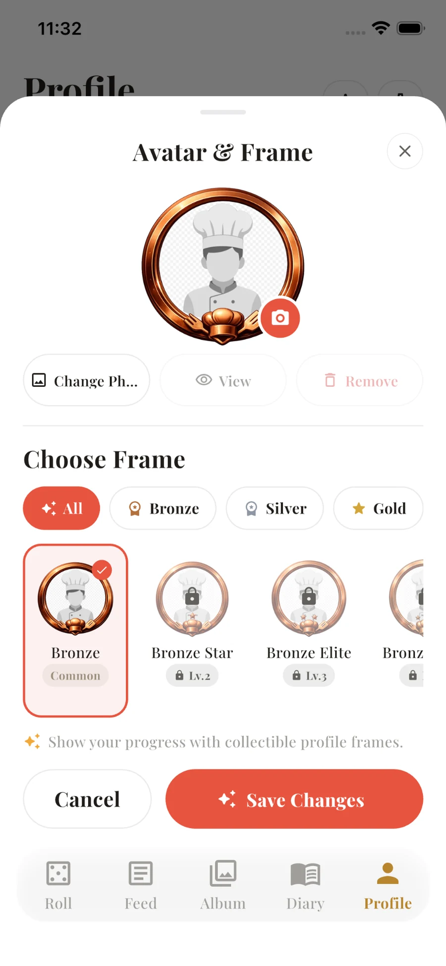 Avatar and frame customization