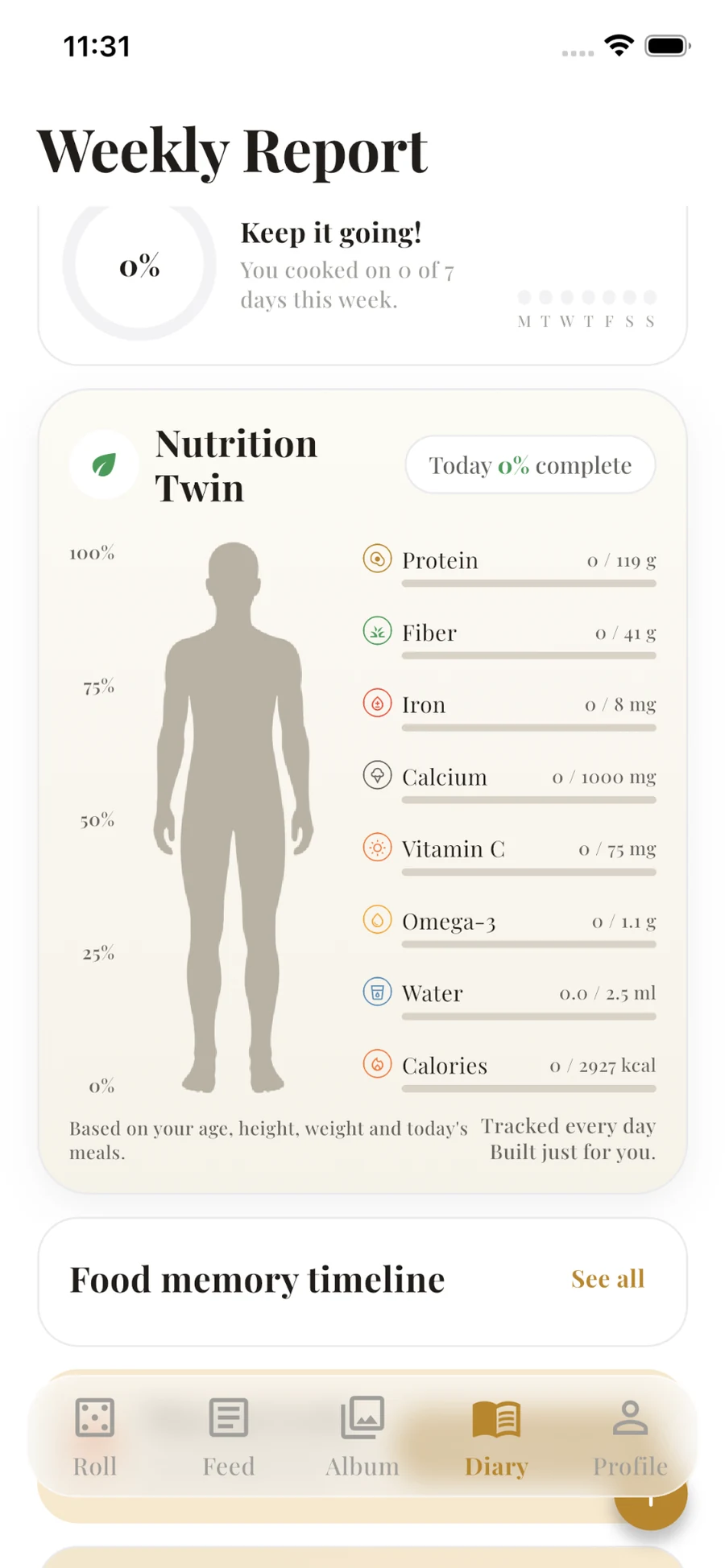 Personal nutrition twin screen